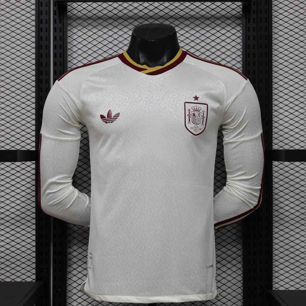 Spain Authentic Football Jersey Away Long Sleeve Shirt World Cup 2026