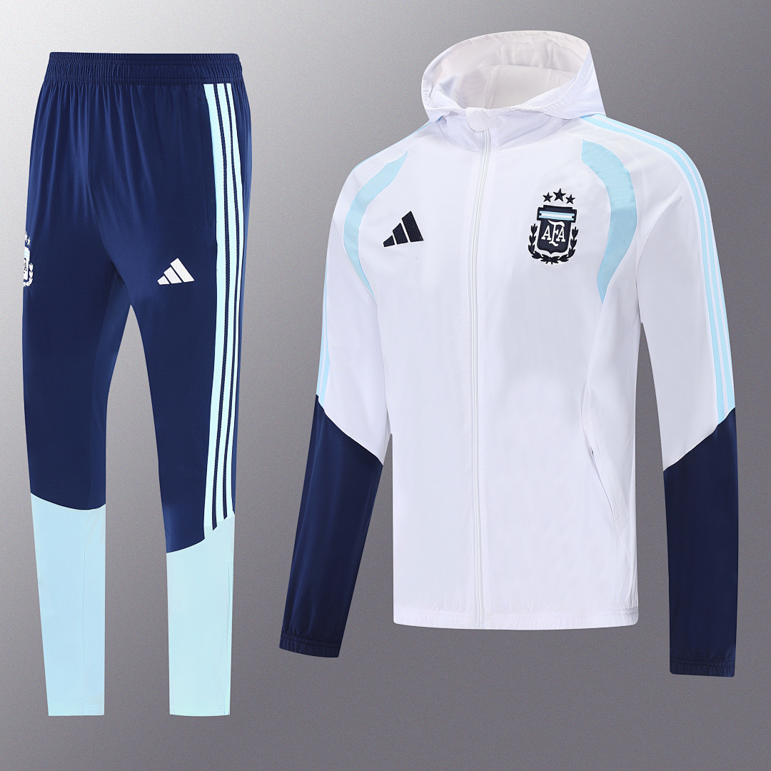 Argentina Windbreaker Jacket with Pants White 2026 World Cup Edition