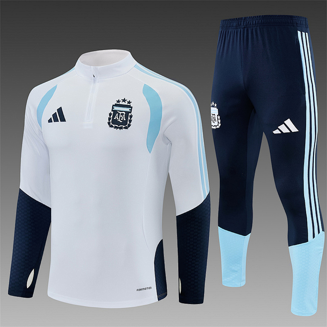 Kids Argentina Training Kit Sweatshirt & Pants Set White 2026 World Cup Edition
