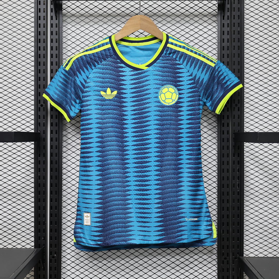 Colombia Authentic Soccer Jersey Women's Away Shirt 2026 World Cup Edition - Player Version in Blue