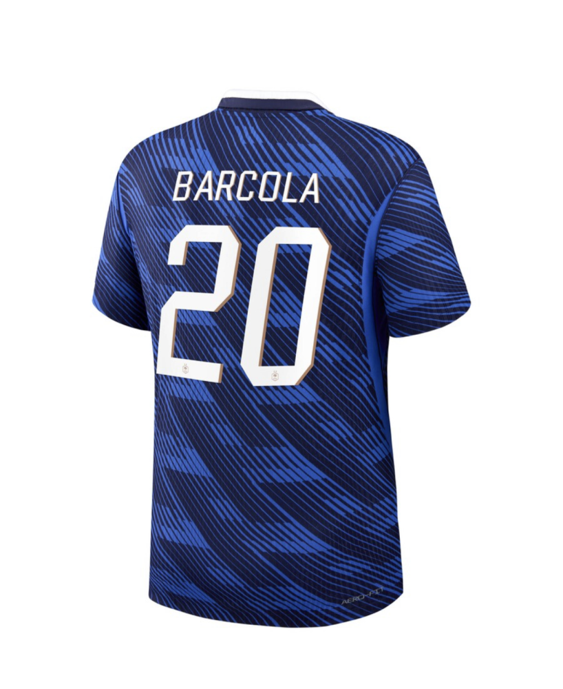 BARCOLA #20 France Authentic Football Jersey Home Shirt World Cup 2026