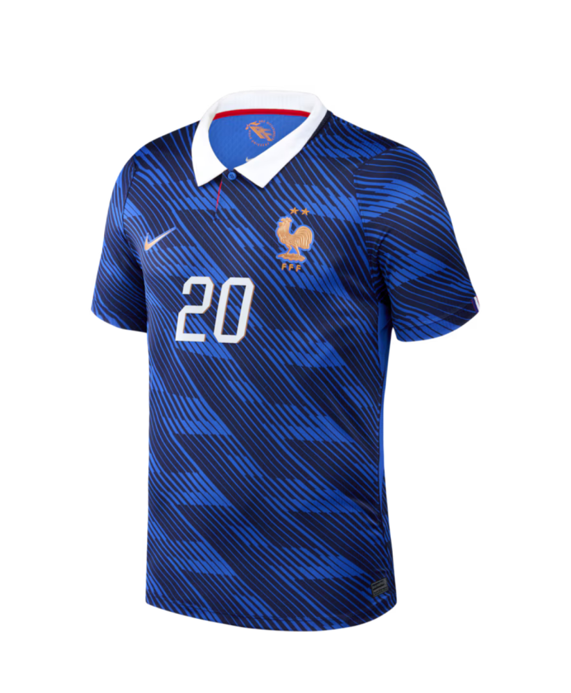 BARCOLA #20 France Football Jersey Home Custom Shirt World Cup 2026