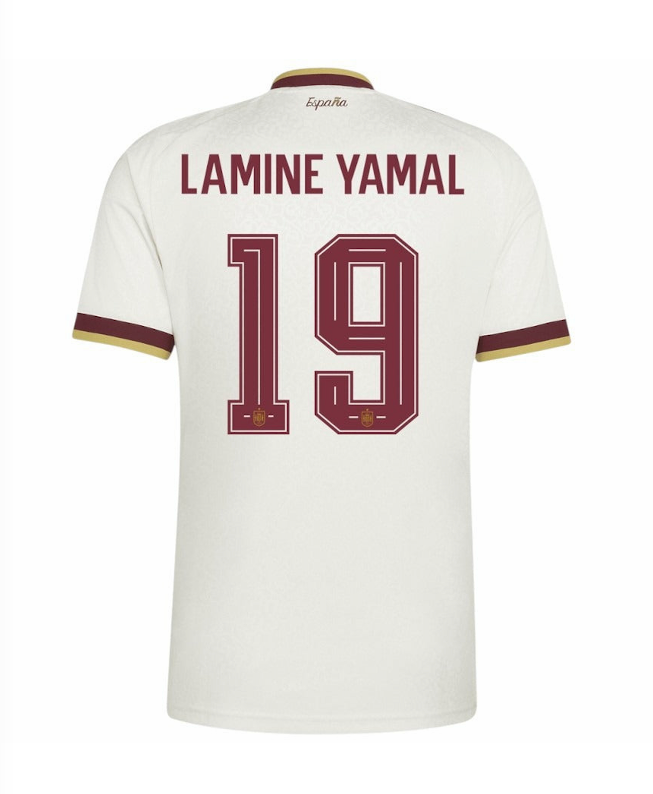 Lamine Yamal #19 Spain Football Jersey Away Custom Shirt 2026 World Cup Edition in Off-White