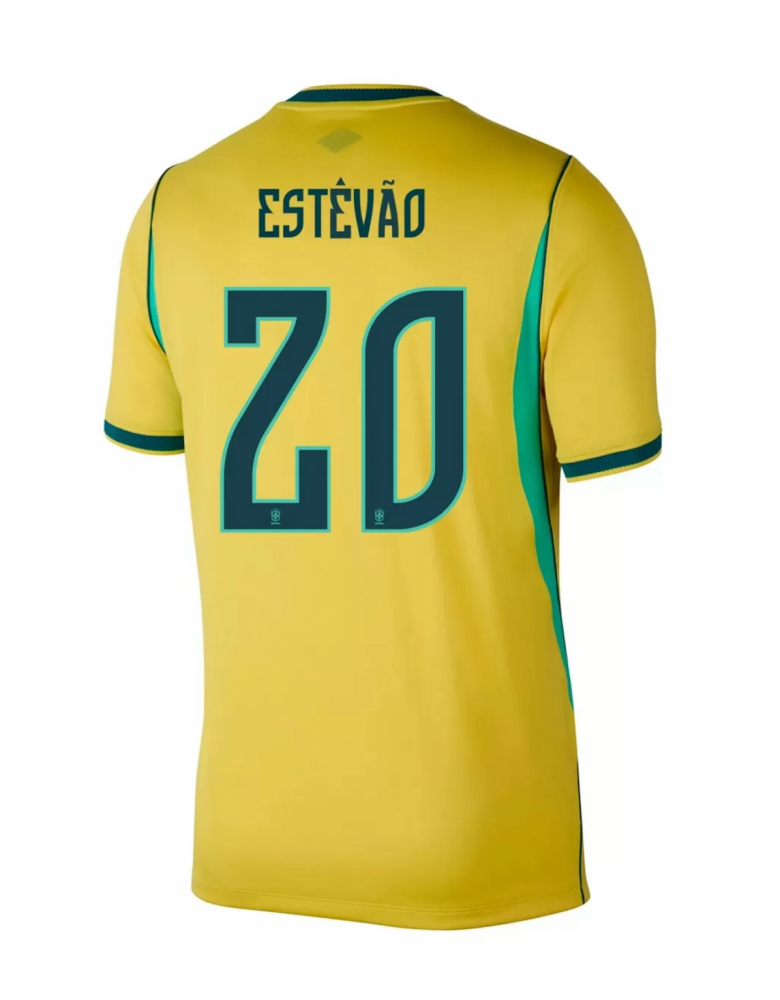 ESTÊVÃO #20 Brazil Soccer Jersey Home Custom Shirt World Cup 2026