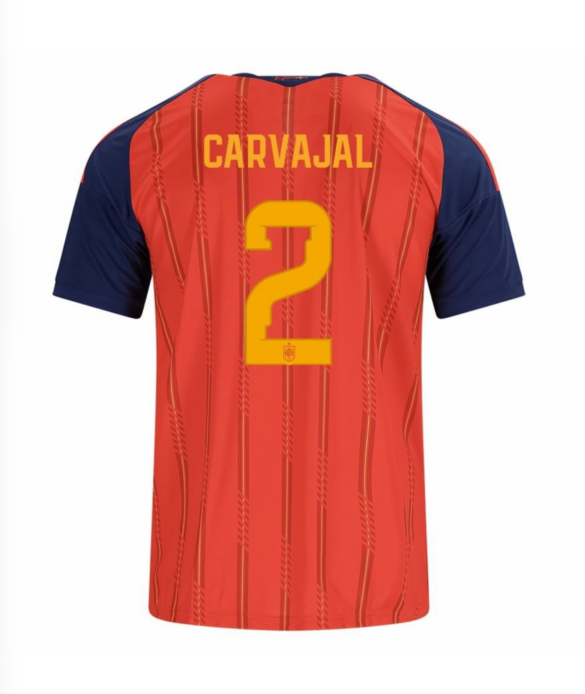 CARVAJAL #2 Spain Football Jersey Home Custom Shirt World Cup 2026