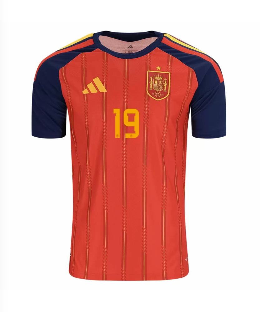 LAMINE YAMAL #19 Spain Authentic Football Jersey Home Shirt World Cup 2026