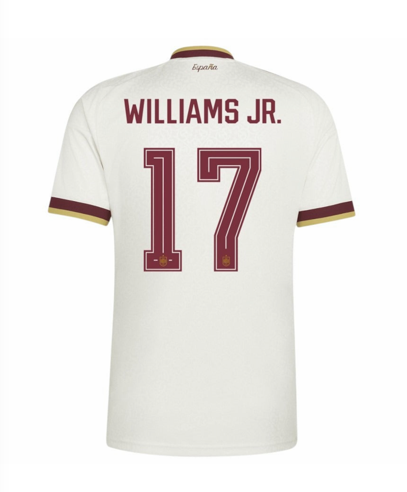 WILLIAMS JR. #17 Spain Football Jersey Away Custom Shirt World Cup 2026