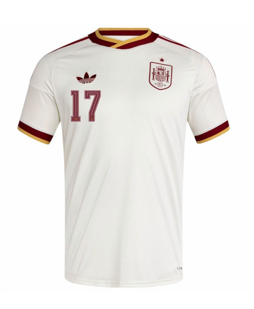 WILLIAMS JR. #17 Spain Football Jersey Away Custom Shirt World Cup 2026