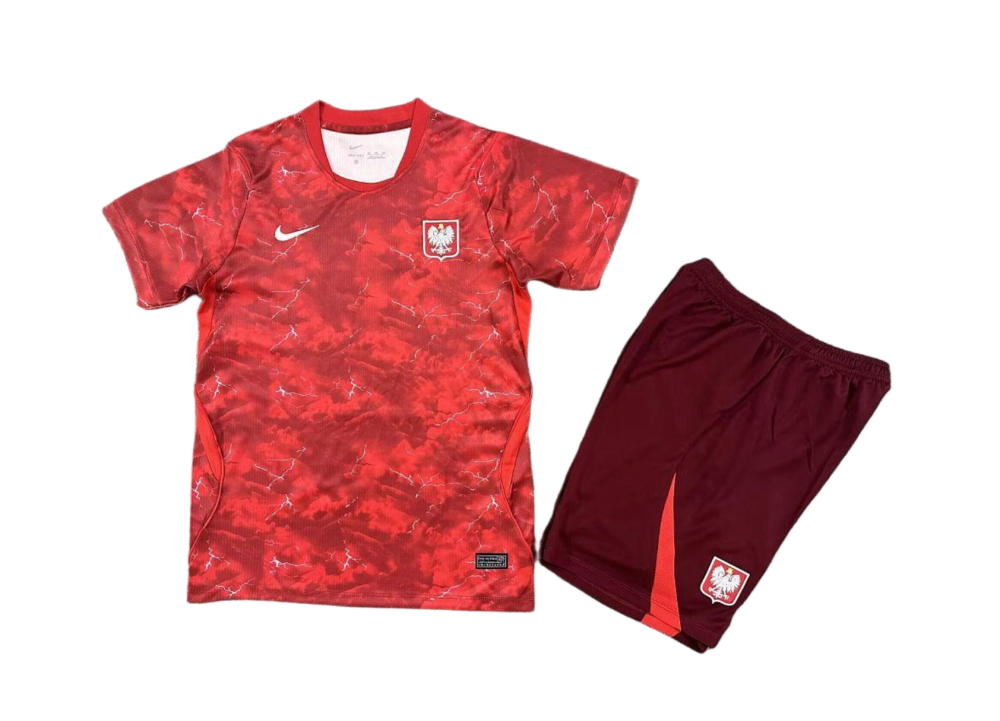 Poland Football Jersey Away Kids Kit Jersey+Shorts World Cup 2026