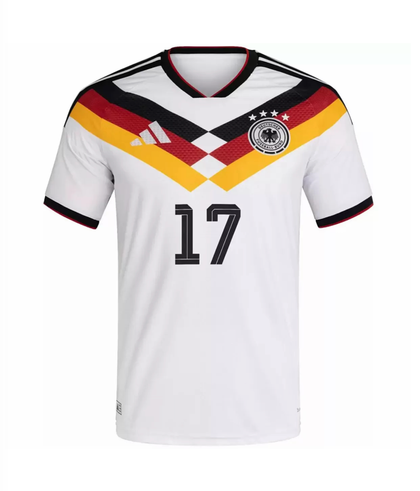 WIRTZ #17 Germany Authentic Football Jersey Home Shirt World Cup 2026