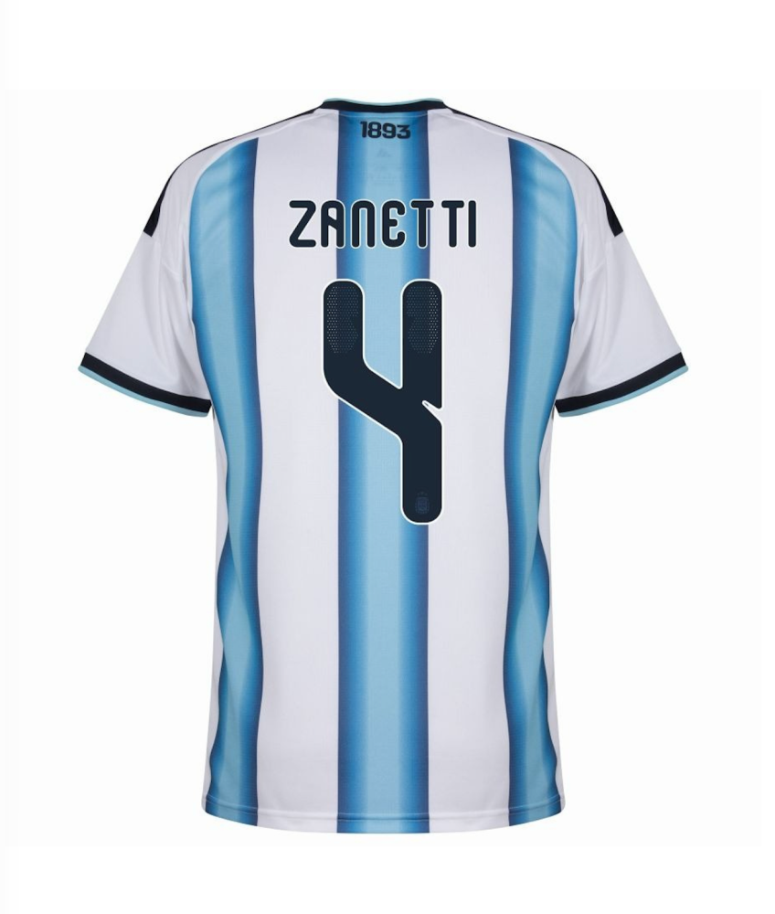 ZANETTI #4 Argentina Soccer Jersey Home Custom Shirt World Cup 2026