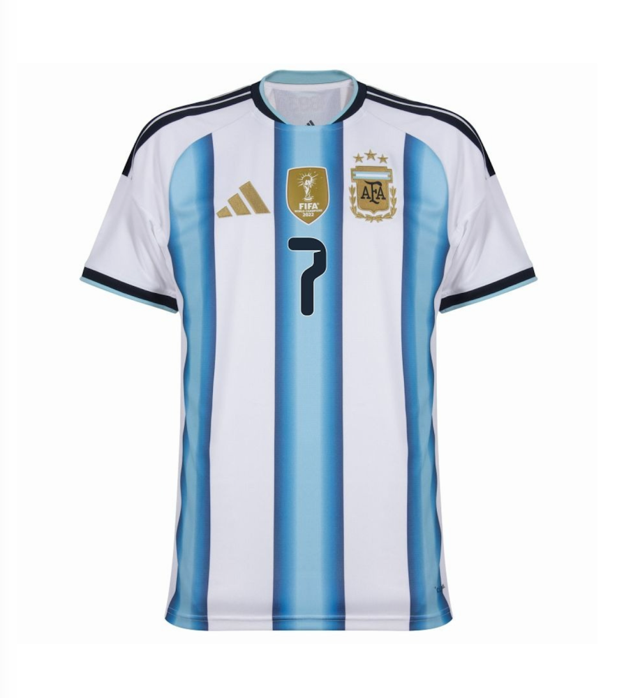 DE PAUL #7 Argentina Soccer Jersey Home Custom Shirt World Cup 2026