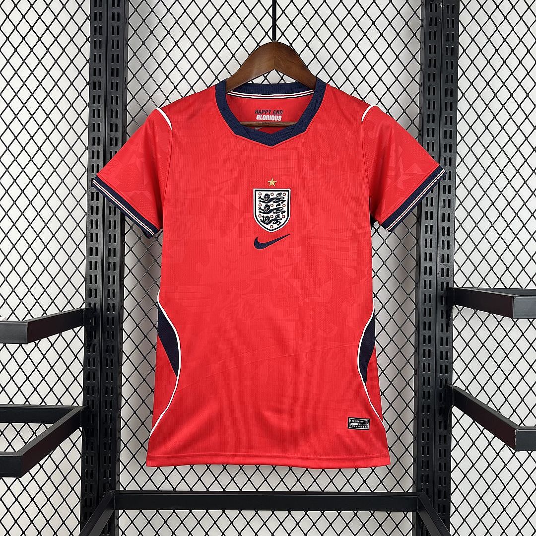 England Soccer Jersey Women's Away Custom Shirt 2026 World Cup Edition in Red