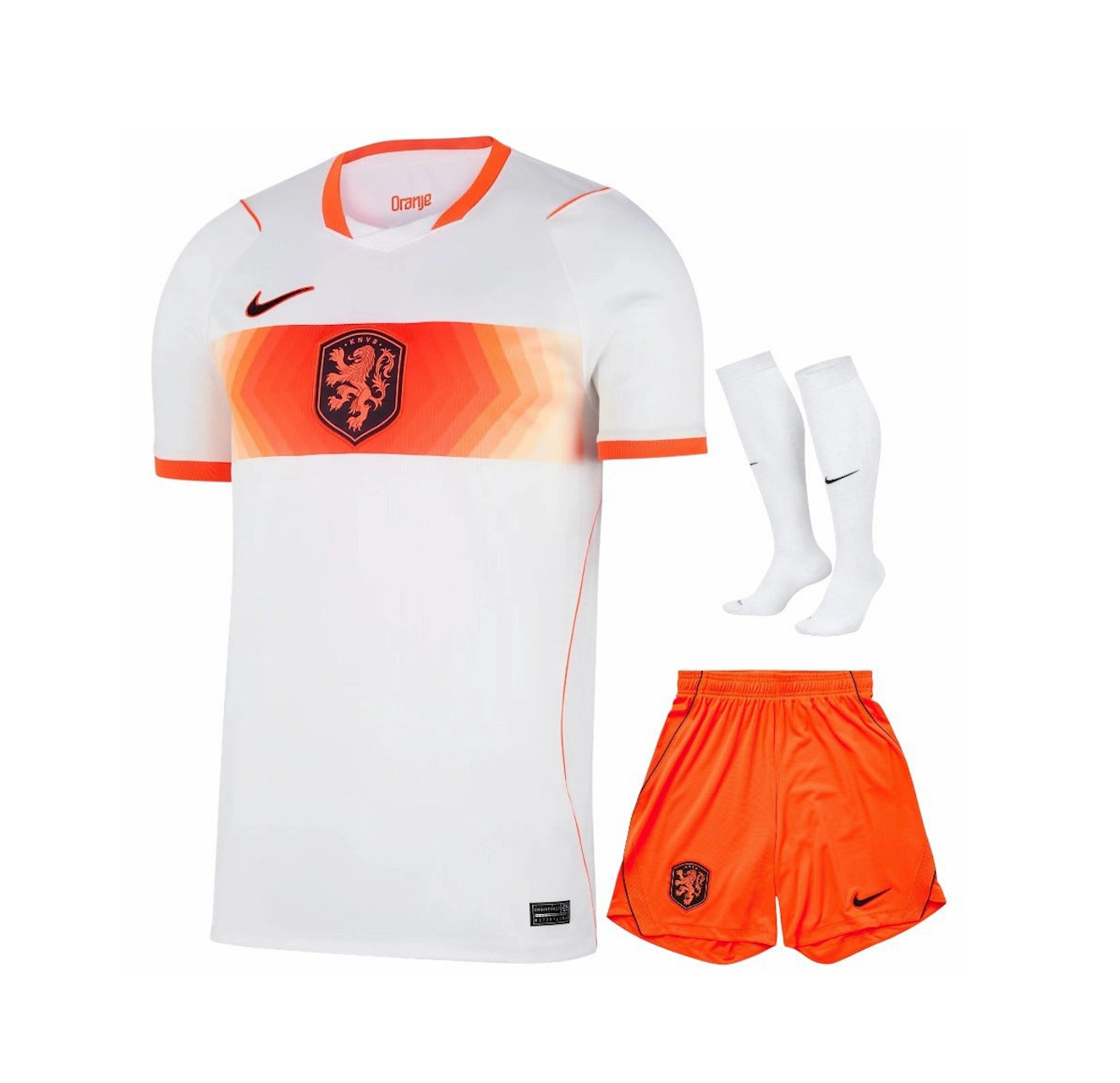 Netherlands Authentic Football Jersey Away Full Kit 2026 World Cup Edition in White