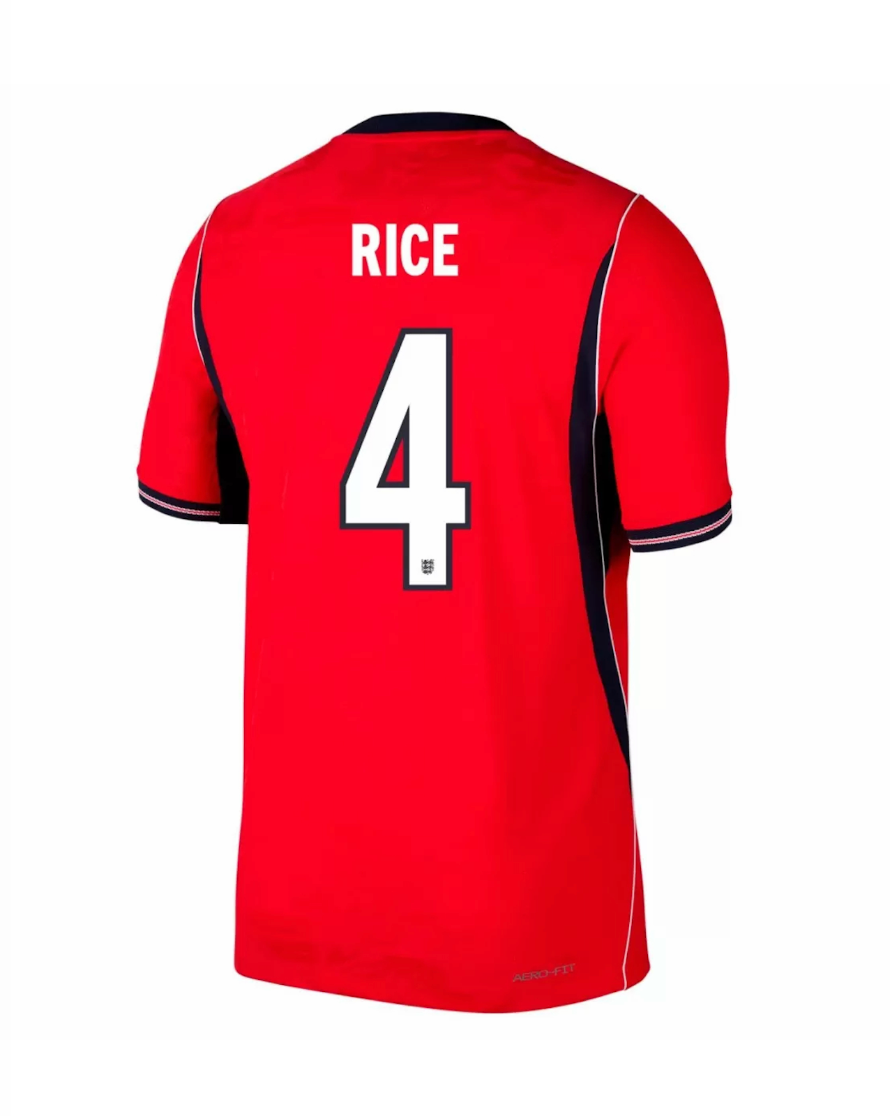 RICE #4 England Authentic Soccer Jersey Away Shirt 2026 World Cup Edition in Red