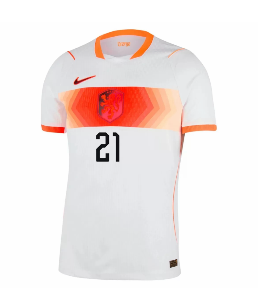 F.DE JONG #21 Netherlands Authentic Football Jersey Away Shirt World Cup 2026