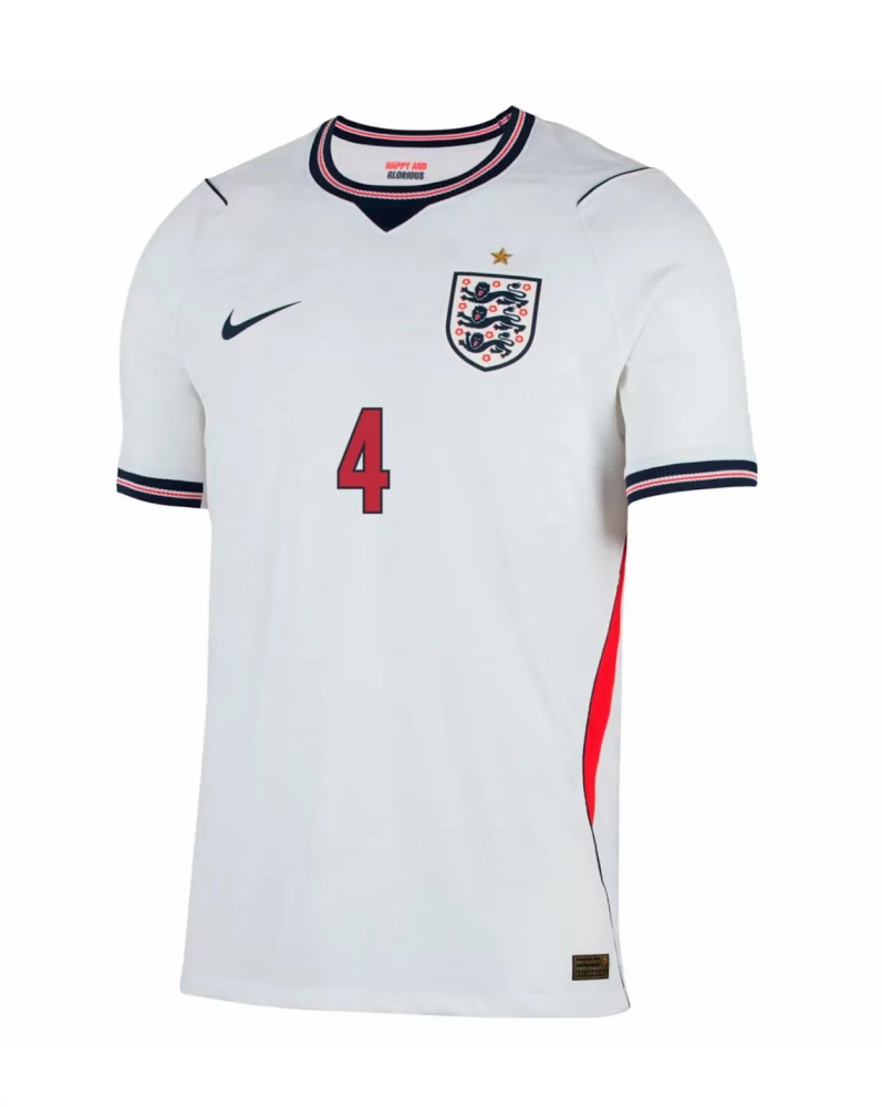 RICE #4 England Authentic Soccer Jersey Home Shirt World Cup 2026
