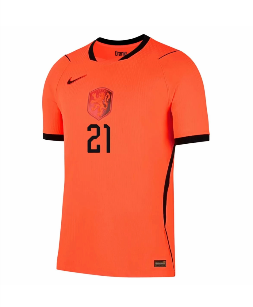 F.DE JONG #21 Netherlands Authentic Football Jersey Home Shirt World Cup 2026