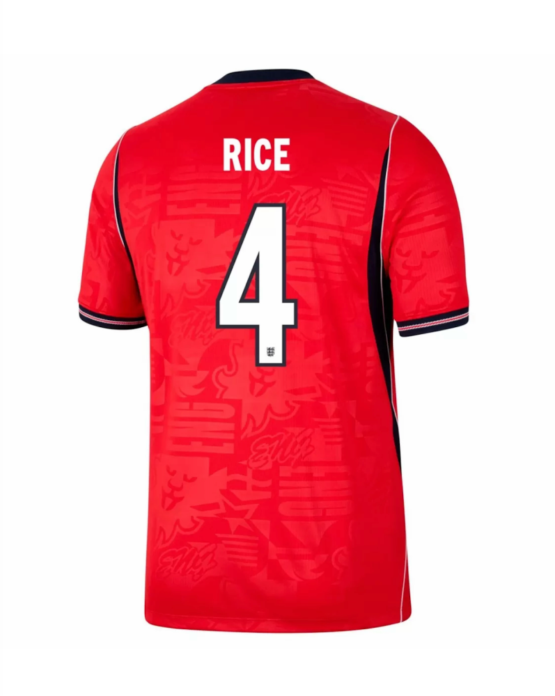 RICE #4 England Soccer Jersey Away Custom Shirt World Cup 2026