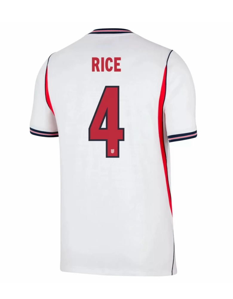 RICE #4 England Soccer Jersey Home Custom Shirt World Cup 2026