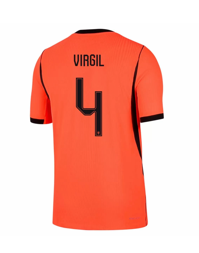 VIRGIL #4 Netherlands Authentic Football Jersey Home Shirt World Cup 2026