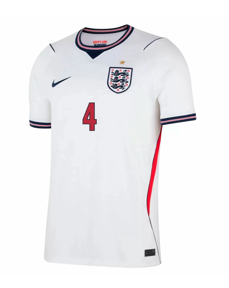 RICE #4 England Soccer Jersey Home Custom Shirt World Cup 2026