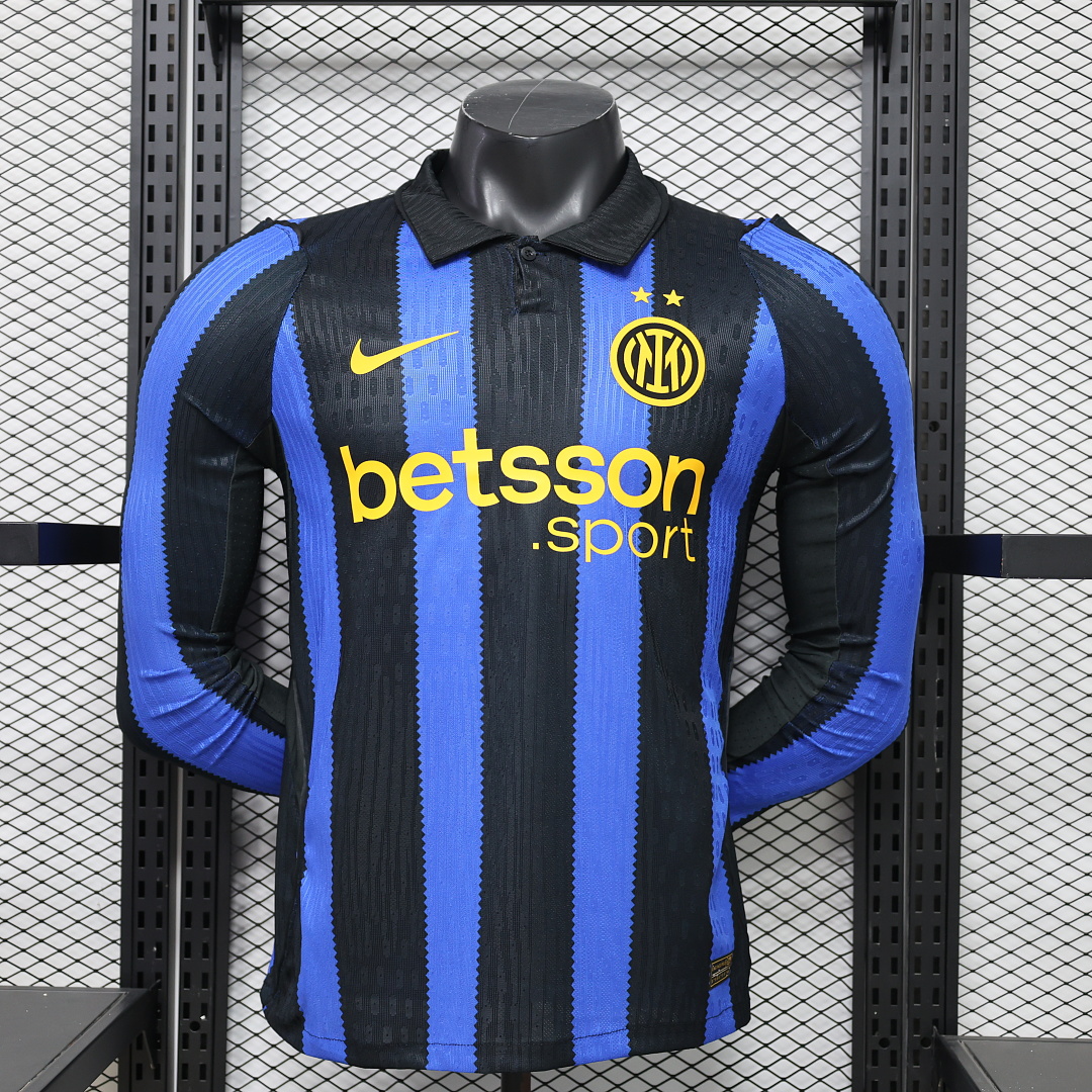 Inter Milan Authentic Football Jersey Home Long Sleeve Shirt 2026/27 in Blue&Black