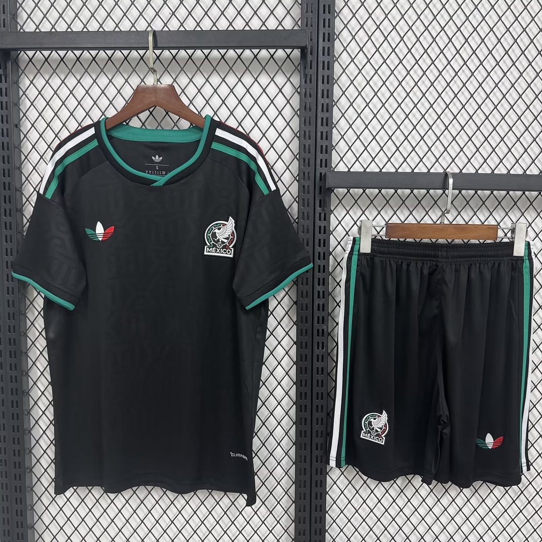 Mexico Soccer Jersey Third Away Kids Jersey & Shorts Kit 2026 World Cup Edition in Black