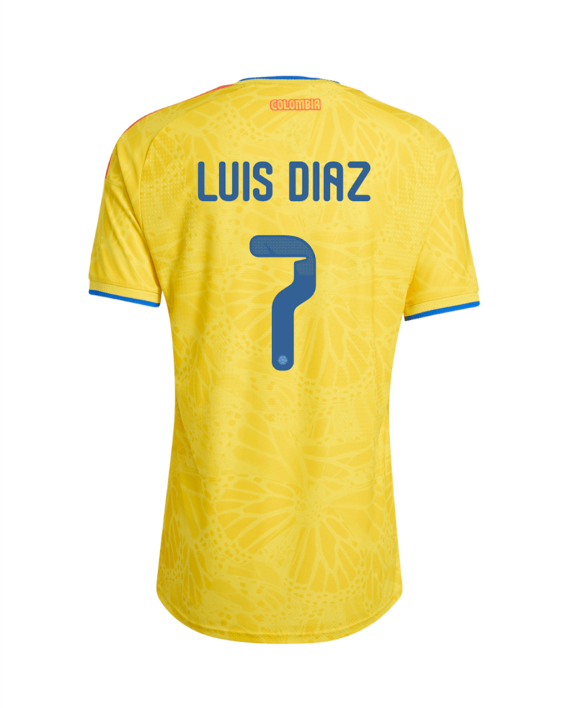 LUIS DíAZ #7 Colombia Authentic Soccer Jersey Home Shirt World Cup 2026