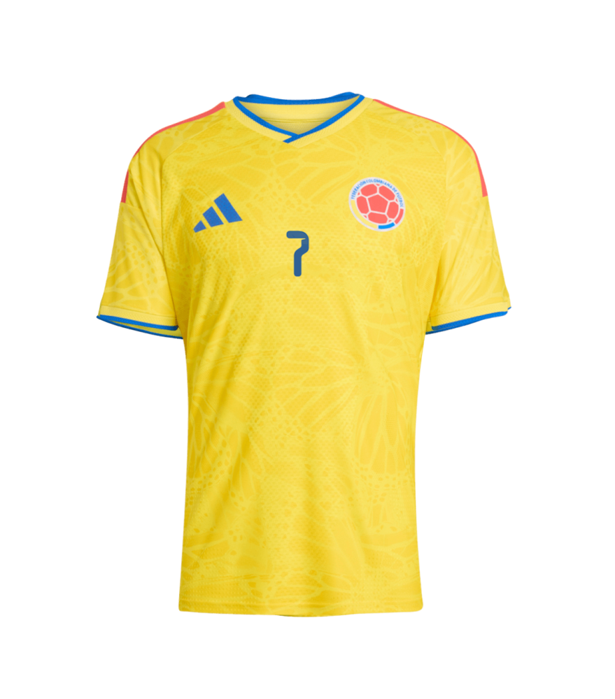 LUIS DíAZ #7 Colombia Authentic Soccer Jersey Home Shirt World Cup 2026
