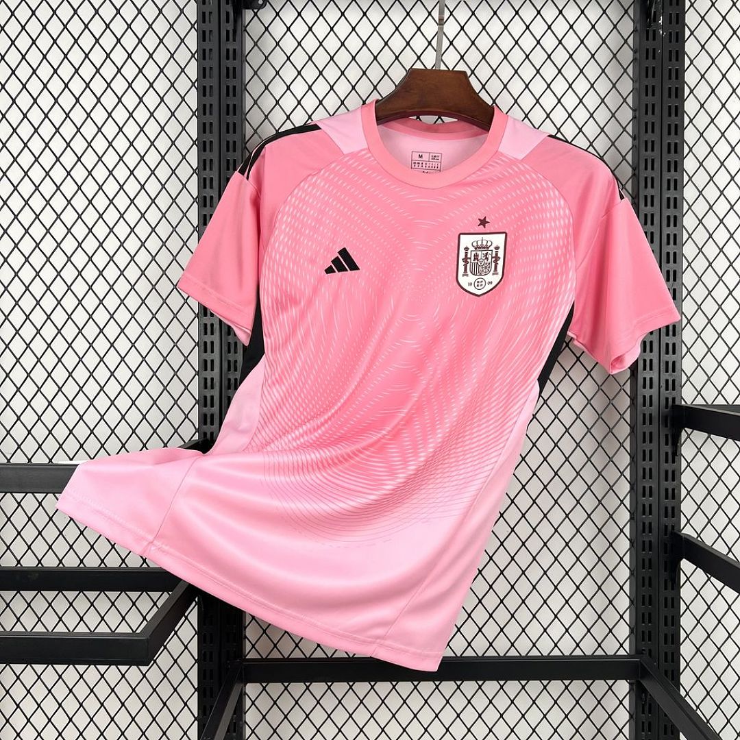 Spain Soccer Jersey Goalkeeper Custom Shirt 2026 World Cup Edition in Pink
