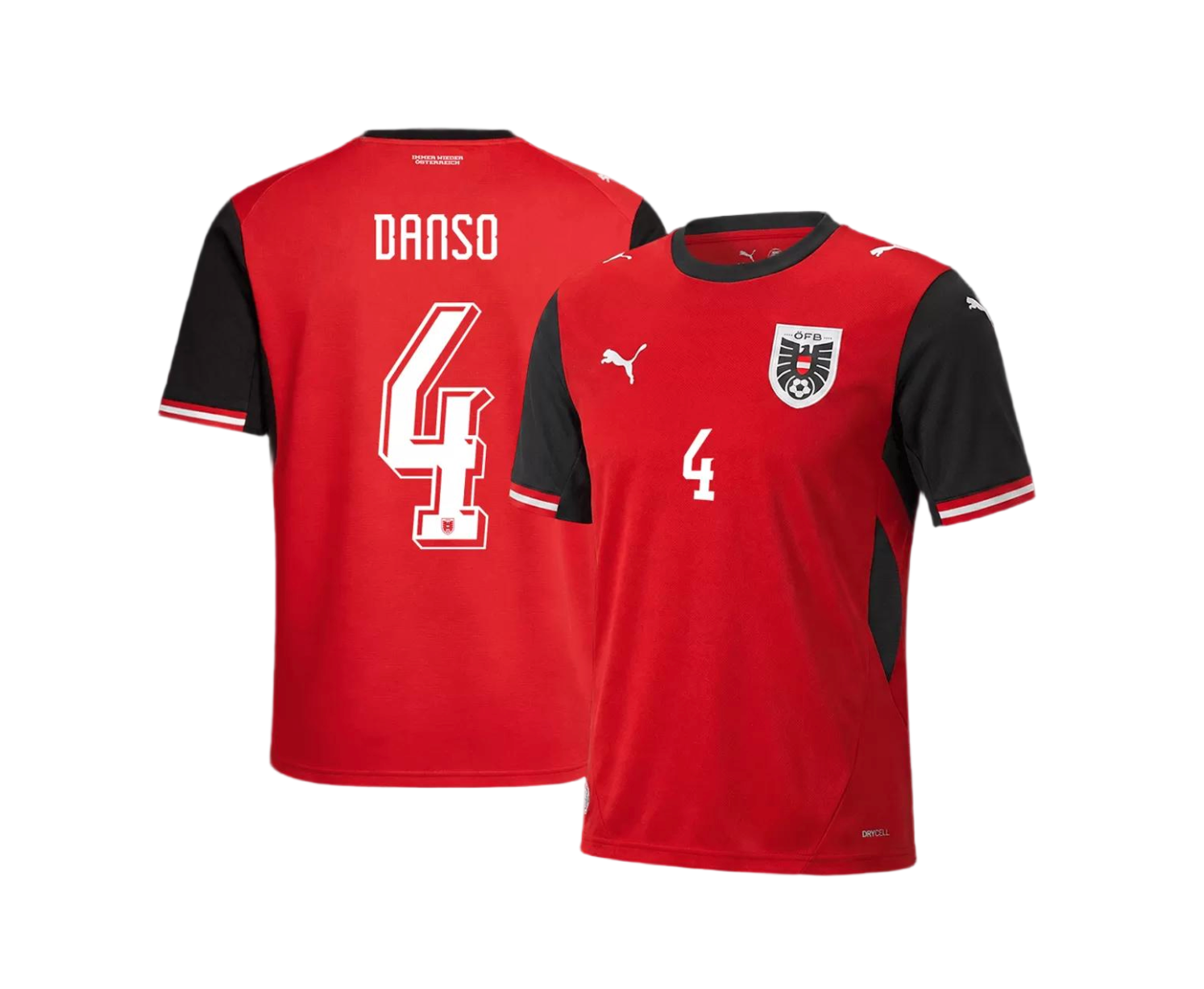 Danso #4 Austria Soccer Jersey Home Custom Shirt 2026 World Cup Edition in Red