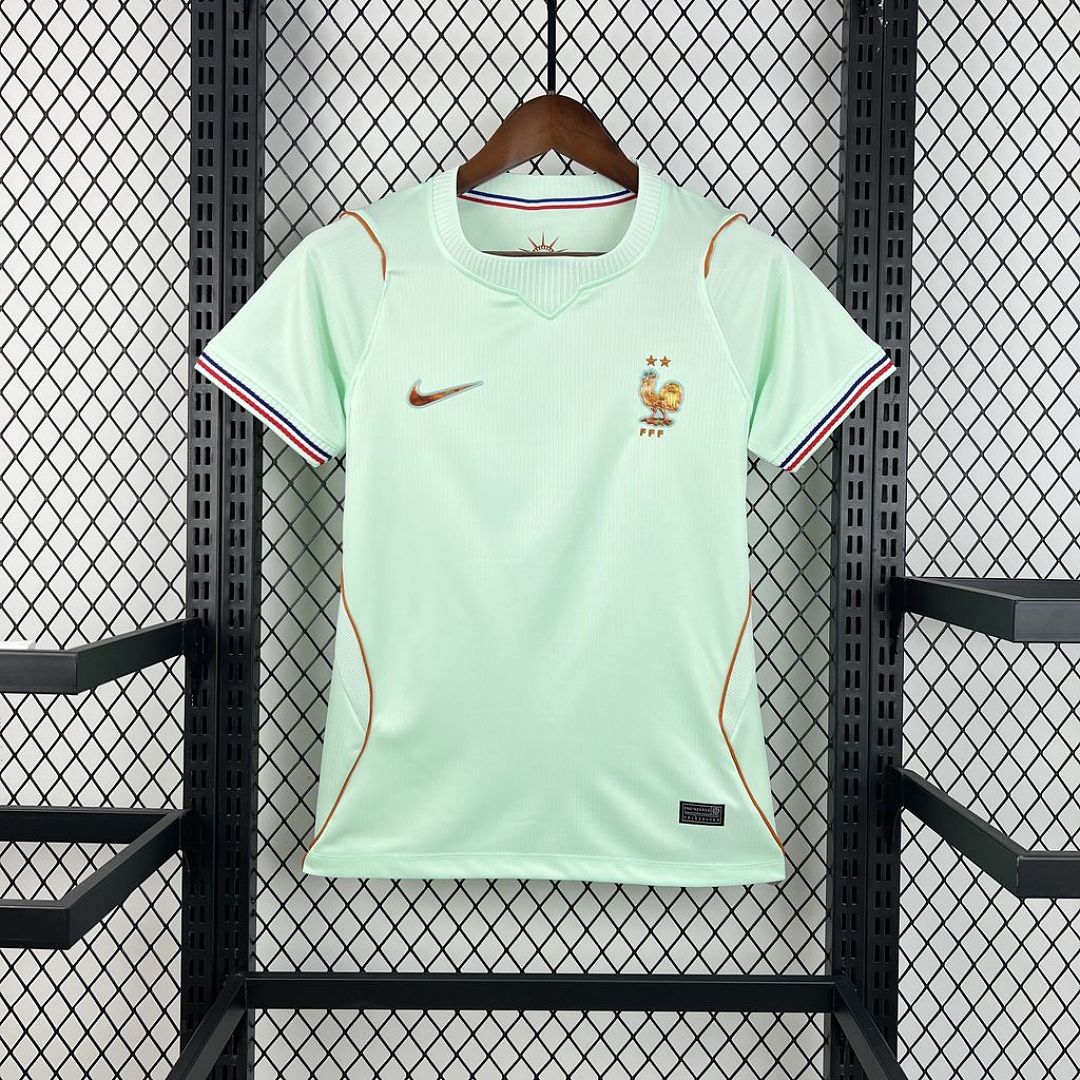 France Football Jersey Women's Away Custom Shirt 2026 World Cup Edition in Light Green