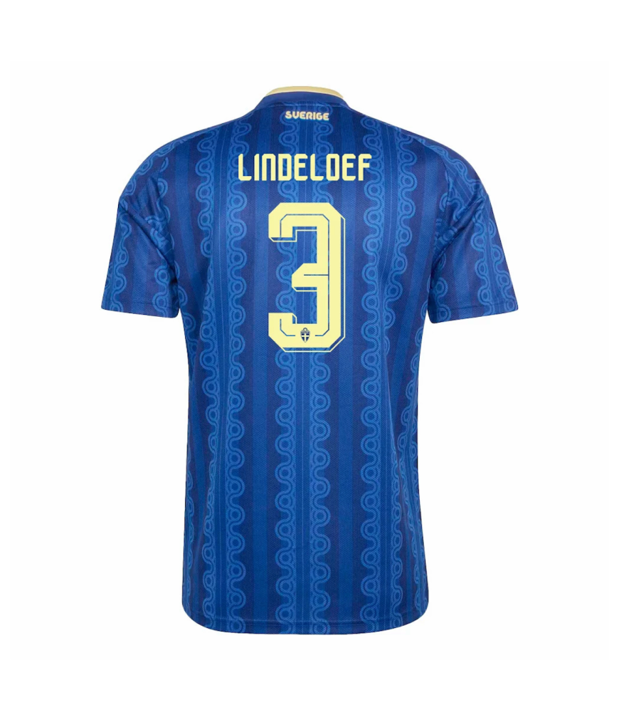Lindeloef #3 Sweden Football Jersey Away Custom Shirt World Cup 2026