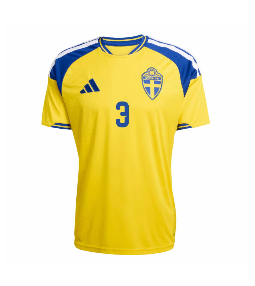 Lindeloef #3 Sweden Football Jersey Home Custom Shirt World Cup 2026