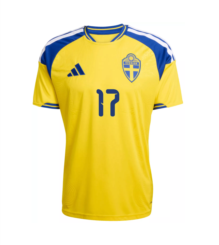 Gyökeres #17 Sweden Football Jersey Home Custom Shirt World Cup 2026