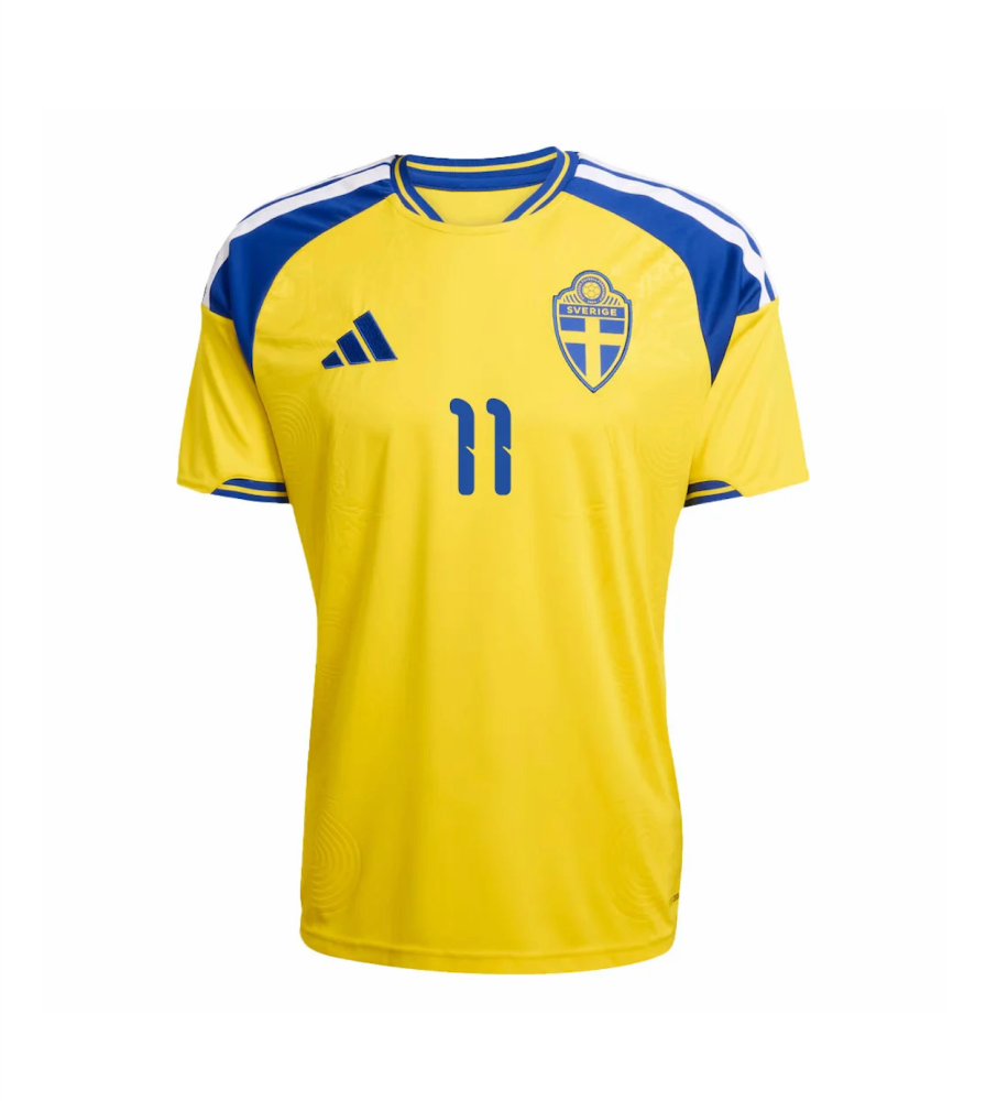 Elanga #11 Sweden Football Jersey Home Custom Shirt World Cup 2026