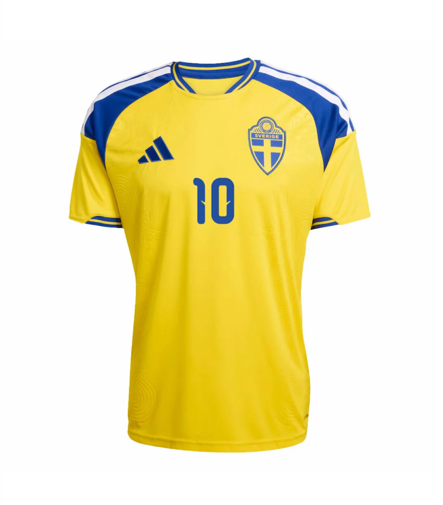 Nygren #10 Sweden Football Jersey Home Custom Shirt World Cup 2026