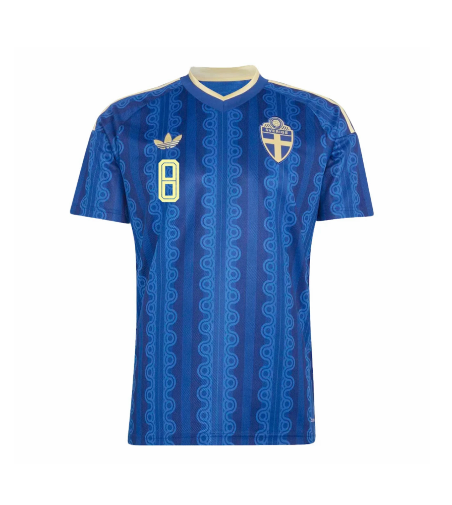 Svensson #8 Sweden Football Jersey Away Custom Shirt World Cup 2026