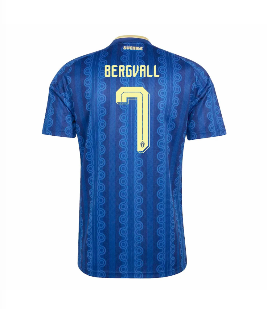 Bergvall #7 Sweden Football Jersey Away Custom Shirt World Cup 2026