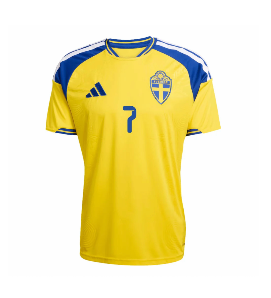 Bergvall #7 Sweden Football Jersey Home Custom Shirt World Cup 2026