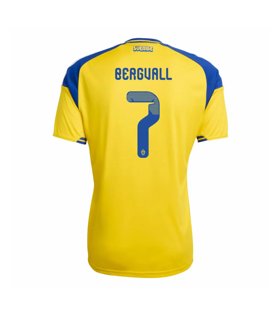 Bergvall #7 Sweden Football Jersey Home Custom Shirt World Cup 2026