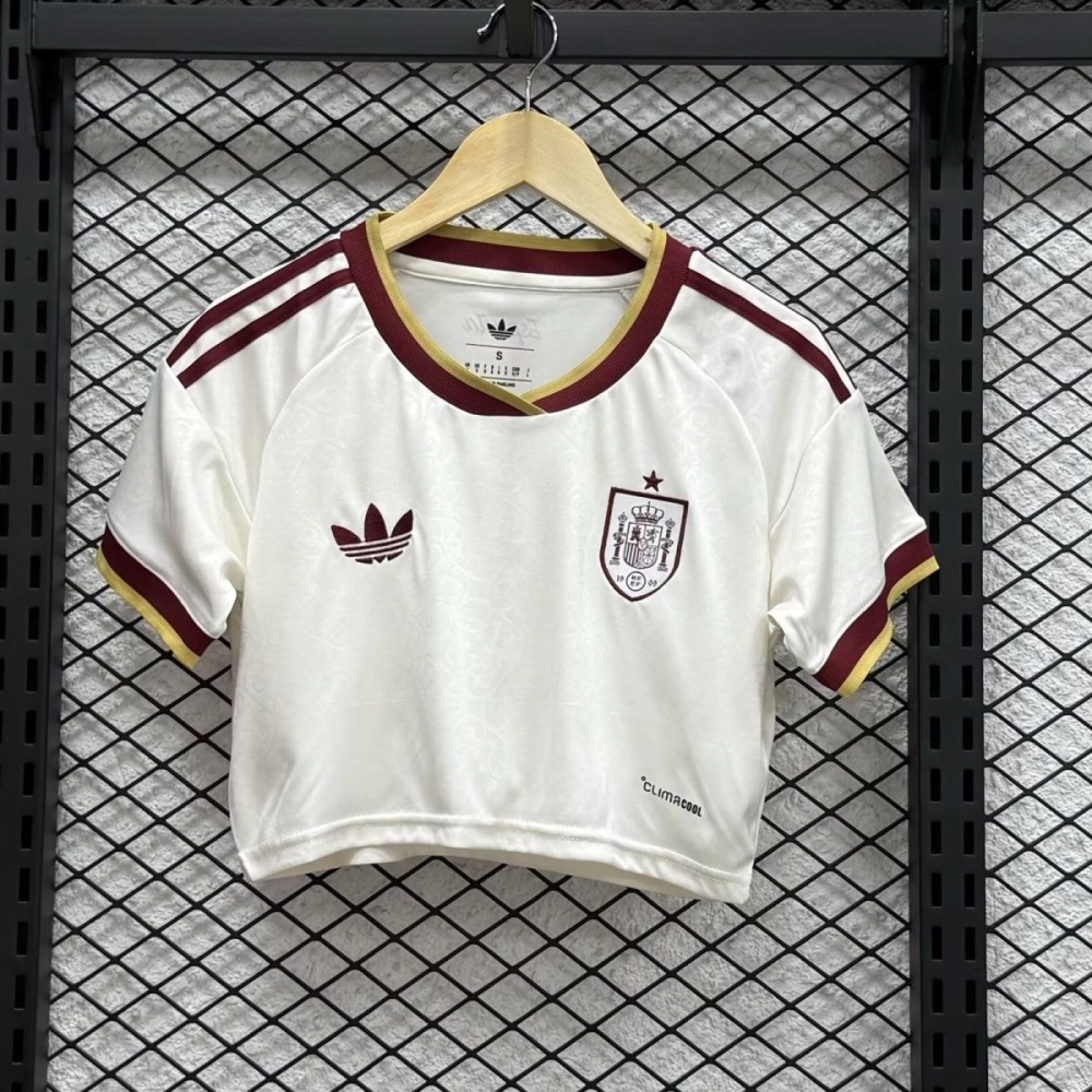 Spain Football Jersey Away Women's Crop Top World Cup 2026