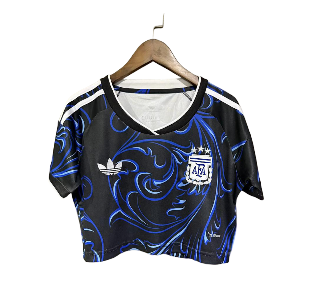 Argentina Soccer Jersey Women's Away Crop Top World Cup 2026