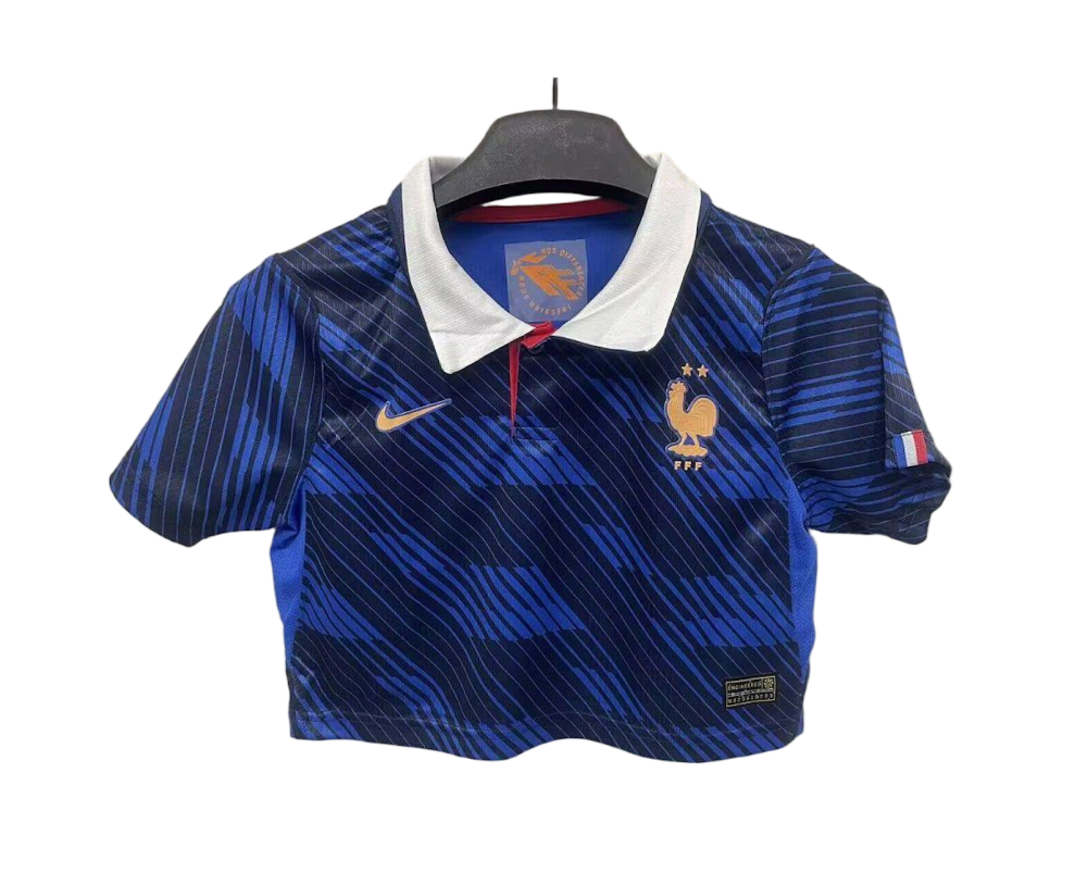 France Football Jersey Women's Home Crop Top World Cup 2026