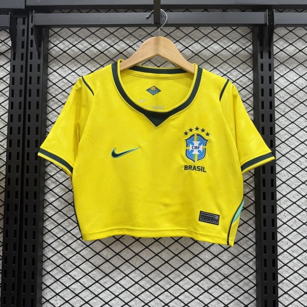 Brazil Soccer Jersey Women's Home Crop Top World Cup 2026