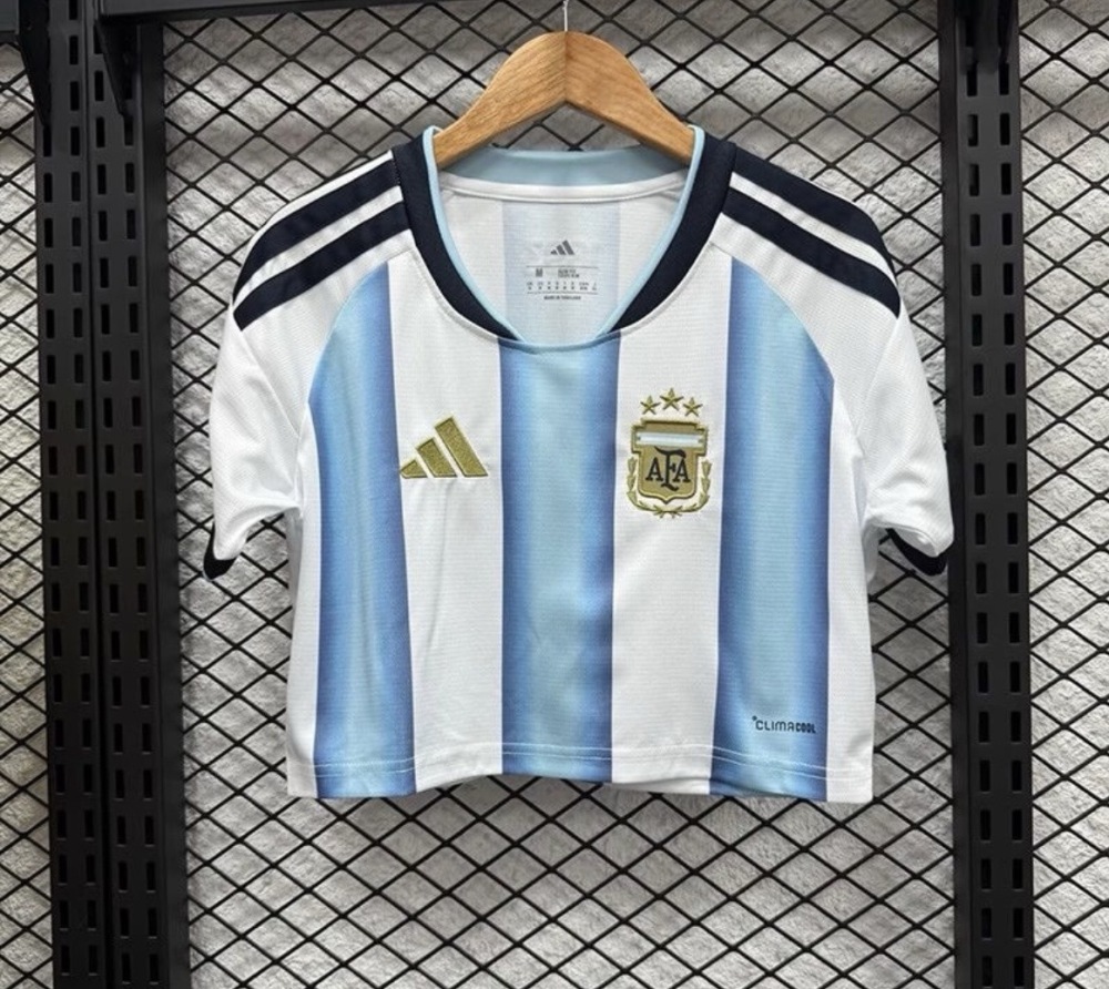 Argentina Soccer Jersey Women's Home Crop Top World Cup 2026