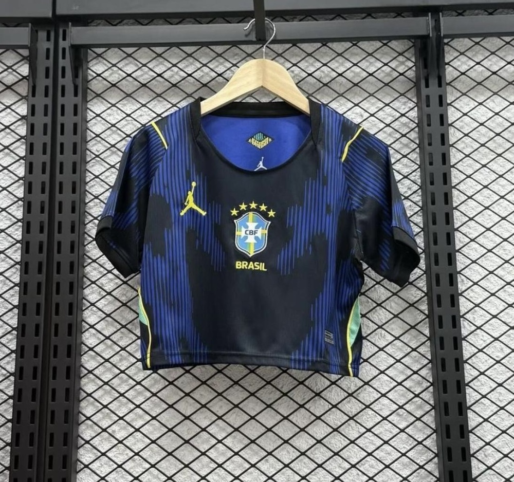 Brazil Soccer Jersey Women's Away Crop Top World Cup 2026