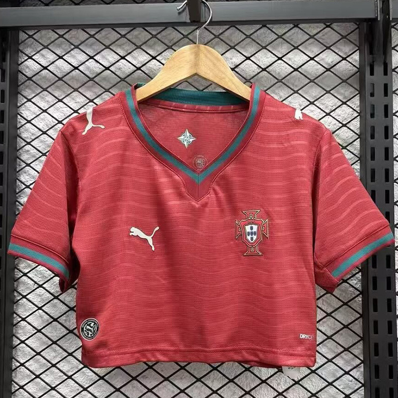 Portugal Soccer Jersey Women's Home Crop Top Shirt World Cup 2026