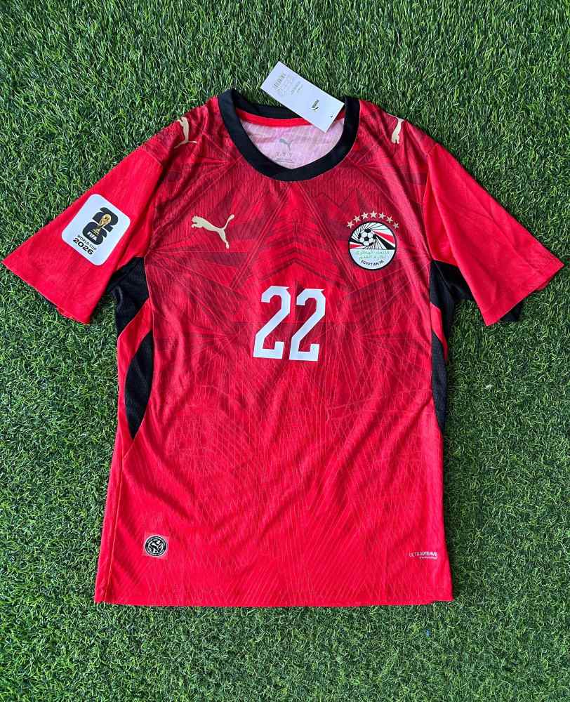 MARMOUSH #22 Egypt Authentic Football Jersey Home Shirt 2026 - Player Version